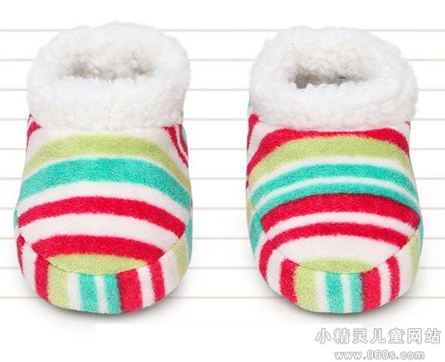 彩色条纹彩虹小棉靴 陪伴宝宝快乐过冬